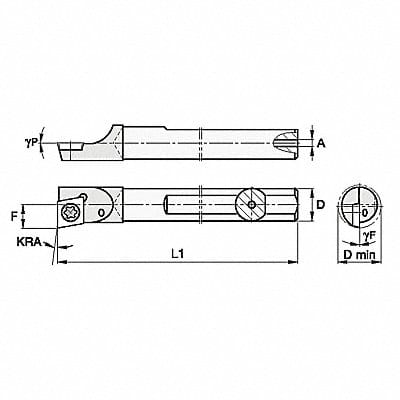 Indexable Boring Bar 0.1800 Carbide