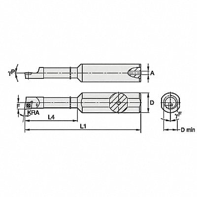 Indexable Boring Bar 0.2850 Carbide