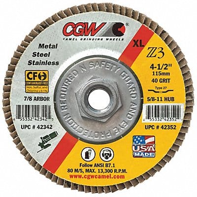 Flap Disc 4.5x5/8-11 T27 Z3 Reg 40G