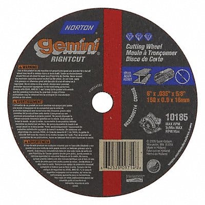 CutOff Whl Gemini 6 x.035 x5/8 10185rpm