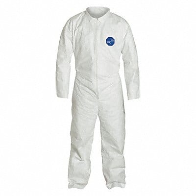 Collared Coverall Elastic White 4XL PK25