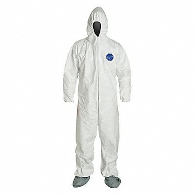 Hooded Coverall w/Boots White 2XL PK25