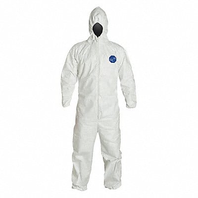 Hooded Coverall Elastic White 2XL PK25