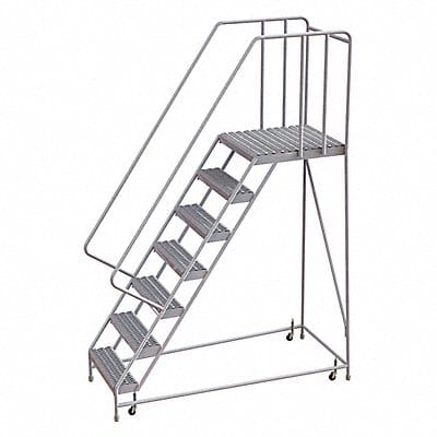 Rolling Ladder 7 Step Aluminum Serrated