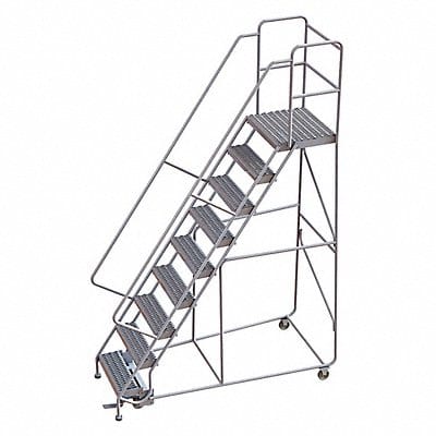 Rolling Ladder 9 Step Aluminum Serrated