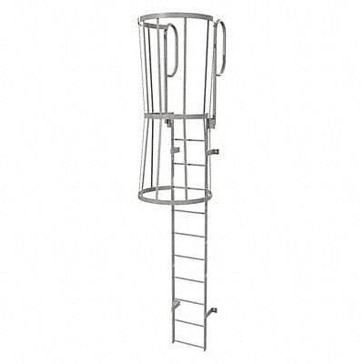 Fixed Ladder w/ Safety Cage Steel 10 ft.