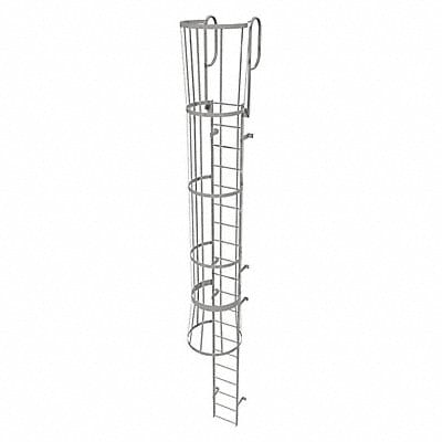 Fixed Ladder w/ Safety Cage Steel 19 ft.