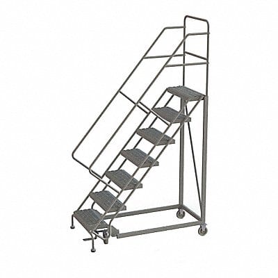 Rolling Ladder 7 Step Steel Serrated