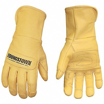 Leather 3D Pattern Gloves Tan M PR