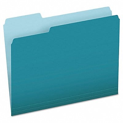 Letter File Folders Teal/Lt Teal PK100