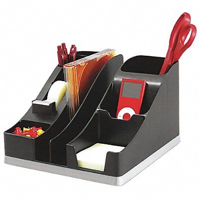 Desktop Organizer Black/Silver Plastic