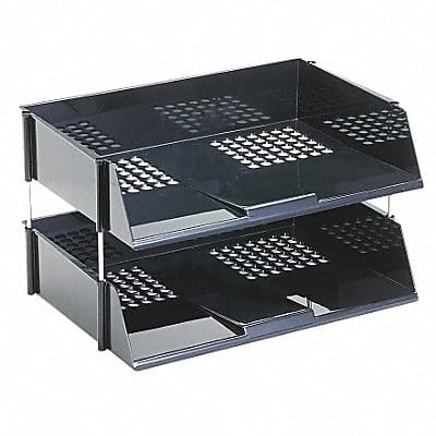 Letter Tray Black Plastic PK2