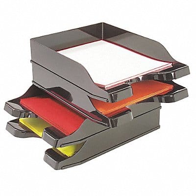 Letter Tray Black Polystyrene PK2