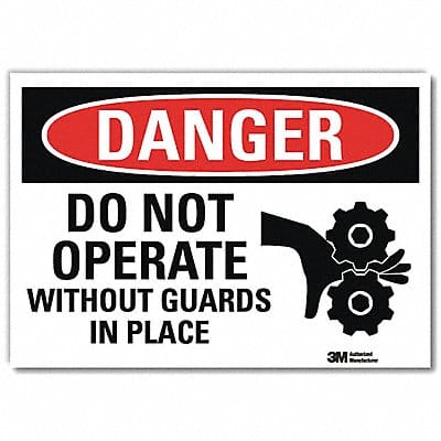 Danger Sign 10 in x 14 in Rflct Sheeting