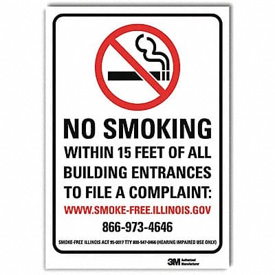 No Smoking Sign 7inx5in Reflctv Sheeting