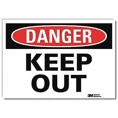 Danger Sign 7 in x 10 in Rflct Sheeting