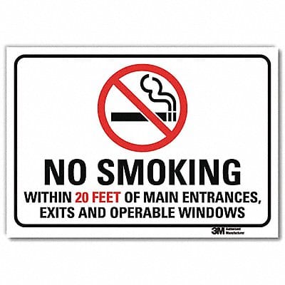 No Smoking Sign 10inx14in RflctvSheeting