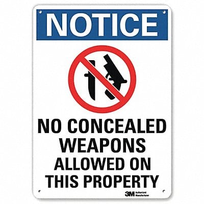 Notice Sign 14 in x 10 in Aluminum