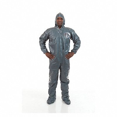 Hooded Coverall w/Boots Green 4XL PK6