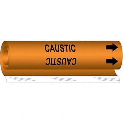 Pipe Marker Caustic 5 in H 8 in W