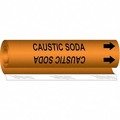 Pipe Marker Caustic Soda 5 in H 8 in W