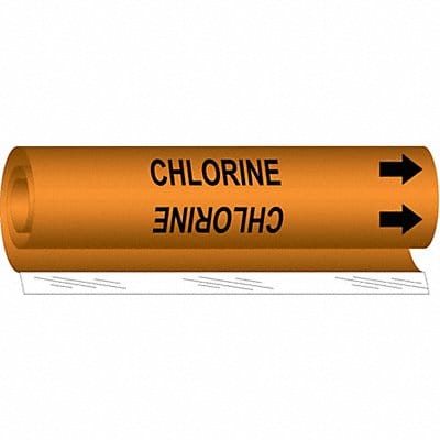 Pipe Marker Chlorine 5 in H 8 in W