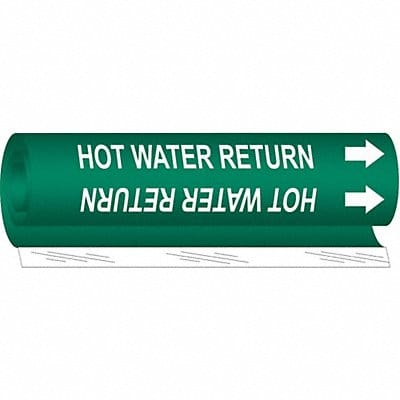 Pipe Marker Hot Water Return 5in H 8in W