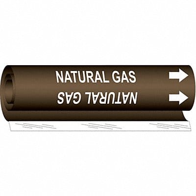 Pipe Marker Natural Gas 5 in H 8 in W