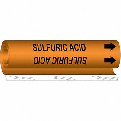 Pipe Marker Sulfuric Acid 5 in H 8 in W