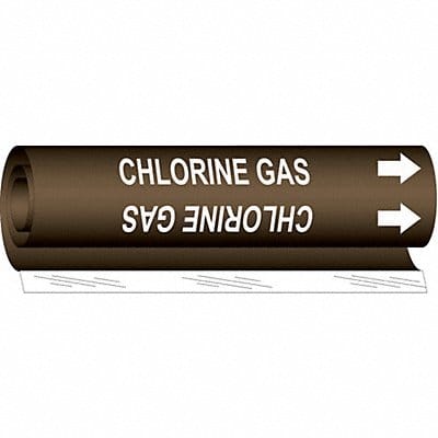 Pipe Marker Chlorine Gas 9 in H 8 in W