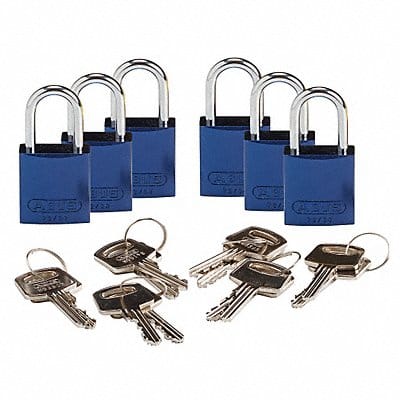 K7941 Lockout Padlock KD Blue 1-7/16 H PK6