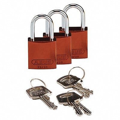 K7468 Lockout Padlock KA Brown 1-7/16 H PK3