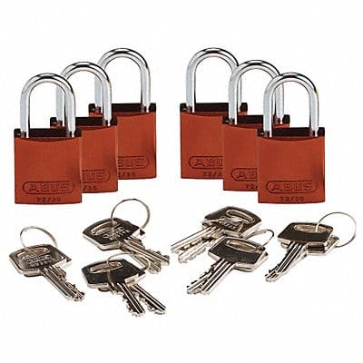 K7941 Lockout Padlock KD Brown 1-7/16 H PK6