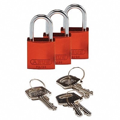 K7467 Lockout Padlock KA Orange 1-7/16 H PK3