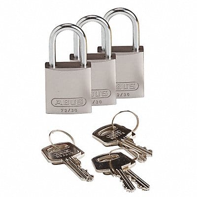 K7467 Lockout Padlock KA Silver 1-7/16 H PK3