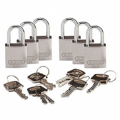 K7468 Lockout Padlock KA Silver 1-7/16 H PK6