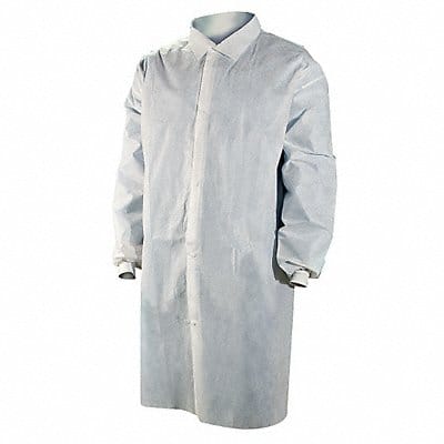 Lab Coat White Snaps M PK25