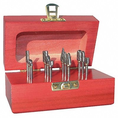 Carbide Bur Set Single Cut 1/8 9pc