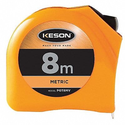 Long Tape Measure 25mm x 8m Orange cm/mm