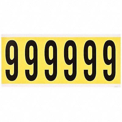 Number Label 9 1-1/2 in W x 3-1/2 in H