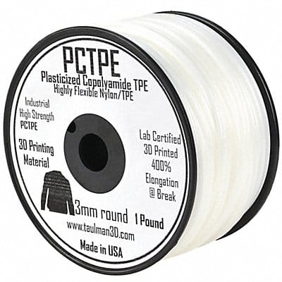 PCTPE Clear 3mm Filament 1lb Reel