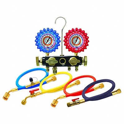 Manifold 4 Valve 5 ft EZ Turn Hose Set