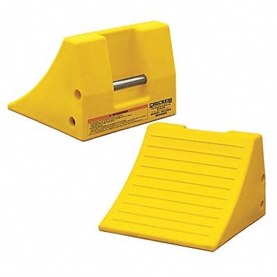 Wheel Chock 11 In H Urethane Yellow