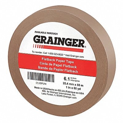 Masking Tape 1 W 60 yd L Brown