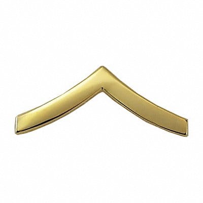 Metal Rank Insignia PVT. Chevron Gold PR