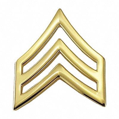 Metal Rank Insignia SGT. Chevron Gold PR