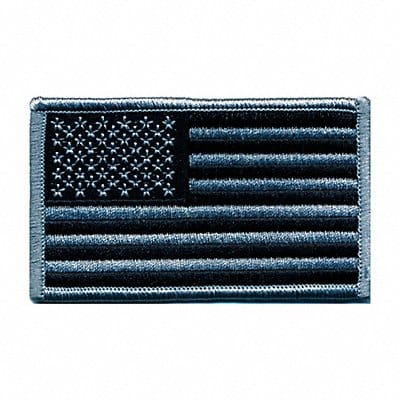 Embroidered Patch U.S. Flag Silver/Black