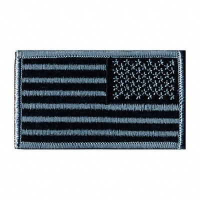 Embroidered Patch U.S. Flag Silver/Black