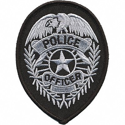 Embrdrd Patch Police Officer Slvr/Blck