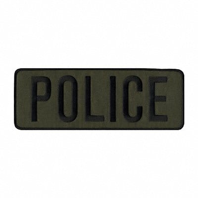 Embrdrd Patch Police Blck on Olive Drab